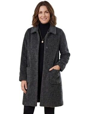 J. Jill Alpaca Wool Made In Peru Gray Fuzzy Coat Size S (Missy)